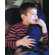 Kalencom Seat Belt Snoozer in Red / Navy Minky