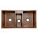 Premier Copper Products 42" Copper Hammered Triple Bowl Kitchen Sink in Oil Rubbed Bronze