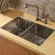 Vigo 29" x 20" Undermount Double Bowl Kitchen Sink with Faucet and Soap Dispenser in Satin
