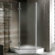 Vigo Neo-Angle Door Frameless Shower Enclosure with Base & Knob Handles