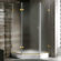 Vigo Neo-Angle Door Frameless Shower Enclosure with Base & Knob Handles