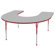 ECR4kids 60" x 66" Horseshoe Shaped Adjustable Activity Table in Gray