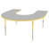 ECR4kids 60" x 66" Horseshoe Shaped Adjustable Activity Table in Gray