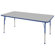 ECR4kids 36" x 72" Rectangular Adjustable Activity Table in Gray