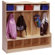 Steffy Wood Products Five Section Scalloped Locker with Seat/Step