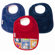 Silly Billyz Boy Bibs 3 Pack in Teal and  Navy Plain, and Red with Pocket