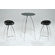 New Spec Inc Cafe-320 Black Tempered Glass Bar Table Set in Chrome
