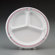 Chinet Classic White Molded Fiber 3 Compartment Plates in Burgundy / Gray Design