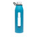 Takeya 22 Oz Classic Glass Water Bottle with Black Lid and Jacket in Cobalt