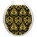 Toilet Tattoos Toilet Seat Applique with Rococo Black and Gold Design