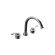 Kohler Fairfax Double Handle Deck Mount Tub Only Faucet Trim Lever Handle and Traditional Non-Diverter Slip-Fit Spout