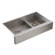 Kohler Vault Offset Smart Divide Stainless Steel Sink with Shortened Apron Front for 36" Cabinet