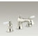Kohler Bancroft Bath Faucet Trim for Deck-Mount High-Flow Valve with Non-DIVerter Spout and White Ceramic Lever Handles, Valve Not included