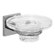 Hansa HansaQuadris Soap Dish Holder with Glass Dish in Chrome