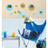 Room Mates Peel and Stick Wall Pocket in Blue and Green