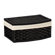 Household Essentials Paper Rope Curved Basket with Lid in Black