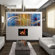 All My Walls Abstract by Ash Carl Metal Wall Art in Blue and Yellow - 23.5" x 60"