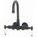 Elizabethan Classics Double Handle Wall Mount Tubwall Mount Wide Gooseneck Tub Only Faucet Trim "Hot" and "Cold" Porcelain Lever Handle