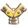 Nelson Sprinkler Sprinkler Hose Adaptor Dual Outlet In Gold Brass