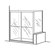 American Standard Euro Framed Bypass Shower Door with 90% Return Panel