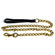Platinum Pets Steel Dog Leash in Gold with Black Nylon Handle