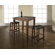Crosley Three Piece Pub Dining Set with Cabriole Leg Table and Saddle Seat Barstools in Vintage Mahogany