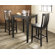 Crosley Three Piece Pub Dining Set with Tapered Leg Table and Barstools in Black