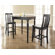Crosley Three Piece Pub Dining Set with Turned Leg Table and Barstools in Black