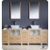 Fresca Torino 84" Modern Double Sink Bathroom Vanity with 3 Side Cabinets and Vessel Sinks