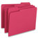Business Source File Folder,1-Ply, 1/3 Cut Assorted Tabs, Letter, 100 per Box, Red