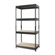 Hirsh Industries 4-Shelf Horse Riveted Steel Unit, Steel, 30"x16"x60", Black