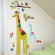 Wallies Giraffe Growth Chart Interactive Vinyl Peel and Stick Wall Play Mural