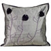 Flower Silk Decorative Pillow in Silver and Plum