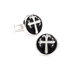 Round Enamel Cross Cufflinks