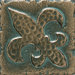 Metal Signatures Fleur de Lis 2" x 2" Decorative Tile in Aged Bronze