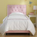 Tufted Micro-Suede Youth Bed in Light Pink