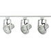 Three Light Track Light in Brushed Aluminium
