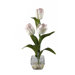 Liquid Illusion Silk Tulip Arrangement in White Pink