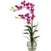 Silk Dendobrium Arrangement with Glass Vase in Purple