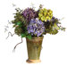 Silk Mixed Hydrangea Arrangement with Ceramic Vase in Multicolor