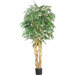 72" Silk Weeping Ficus Tree in Green