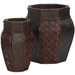 Design and Weave Panel Round Decorative Planters (Set of 2)