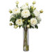 Peony with Cylinder Silk Flower Arrangement in White