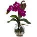 Mini Vanda with Fluted Vase Silk Flower Arrangement in Beauty