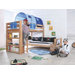 Etagenbett "Beni L" mit Textilset - Blau / Delfin