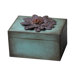 Wooden and Metal Flower Keep Sake Box