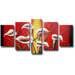 5 Piece Hand Painted 'Forbidden Flowers' Canvas Art Set