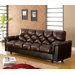 Carlington Leather Vinyl Storage Sleeper Sofa