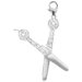 14K White Gold Diamond Scissors Charm
