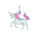 Sterling Silver Pink and White Enamel Unicorn Charm